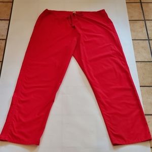 Landau Red 1X Medical Scrub Drawstring Pants